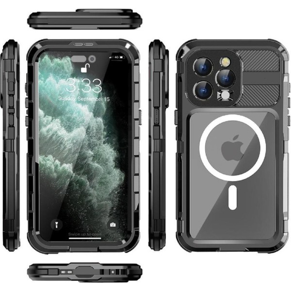 Manyi Mall Iphone 15 Için Kılıf Pro Max Su Geçirmez Dahili IP68 Su Geçirmez Tam Ekran (Yurt Dışından) - Siyah - iPhone 15 Pro Max Cep Telefonu Kılıfı Fiyatı
