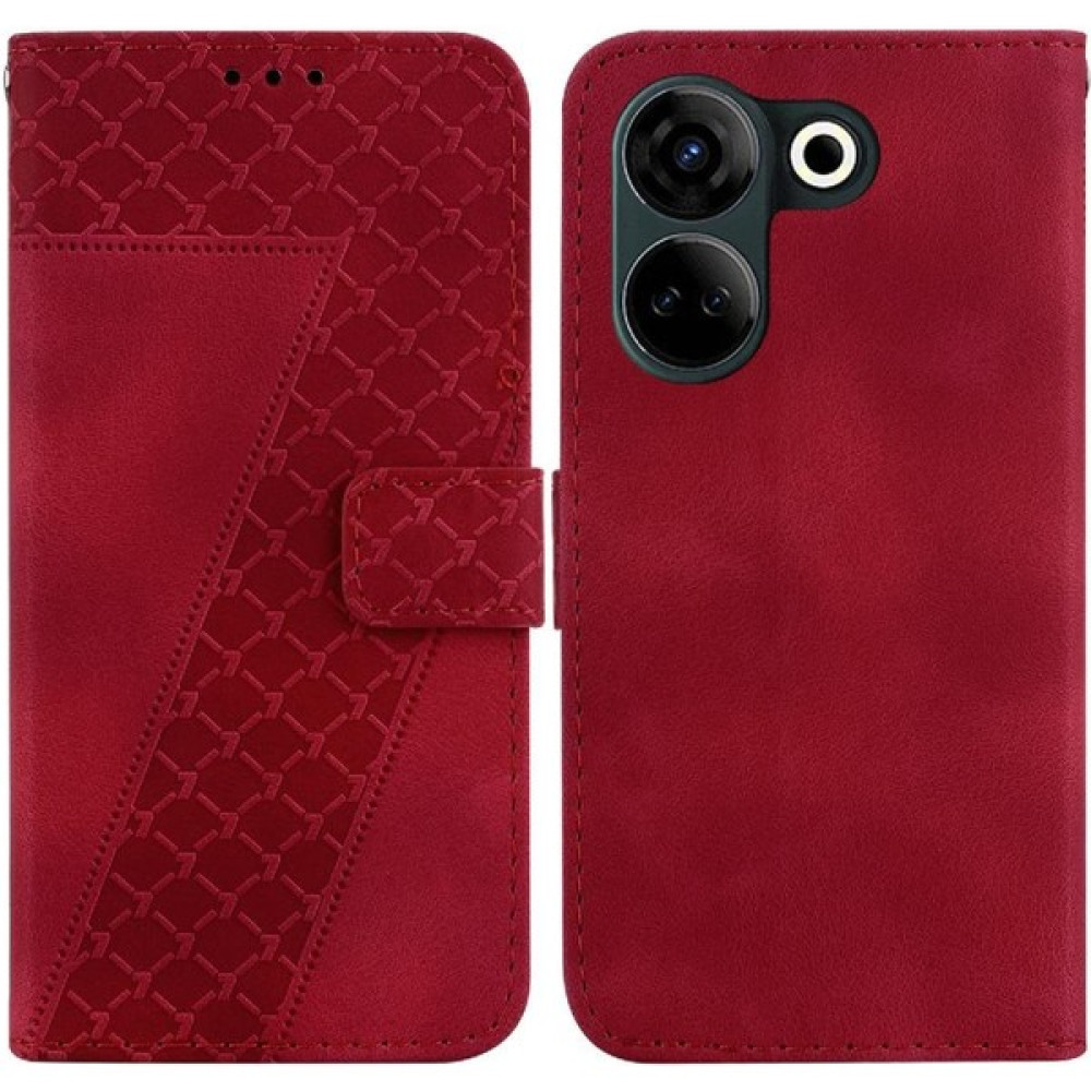 Manyi Mall Tecno Camon 20 Pro 4g Cüzdan Pu Deri Kabartmalı Desen Için Telefon Kılıfı (Yurt Dışından) - Kırmızı Cep Telefonu Kılıfı Fiyatı