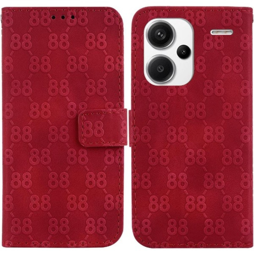 Manyi Mall Telefon Kılıfı Için Xiaomi Redmi Not 13 Pro Artı Pu Deri Kickstand Cüzdan 8 (Yurt Dışından) - Kırmızı - Redmi Note 13 Pro Plus Cep Telefonu Kılıfı Fiyatı