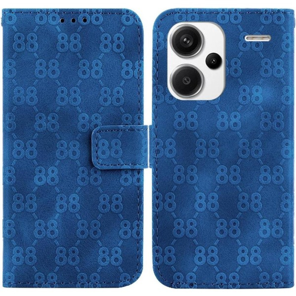 Manyi Mall Telefon Kılıfı Için Xiaomi Redmi Not 13 Pro Artı Pu Deri Kickstand Cüzdan 8 (Yurt Dışından) - Mavi - Redmi Note 13 Pro Plus Cep Telefonu Kılıfı Fiyatı