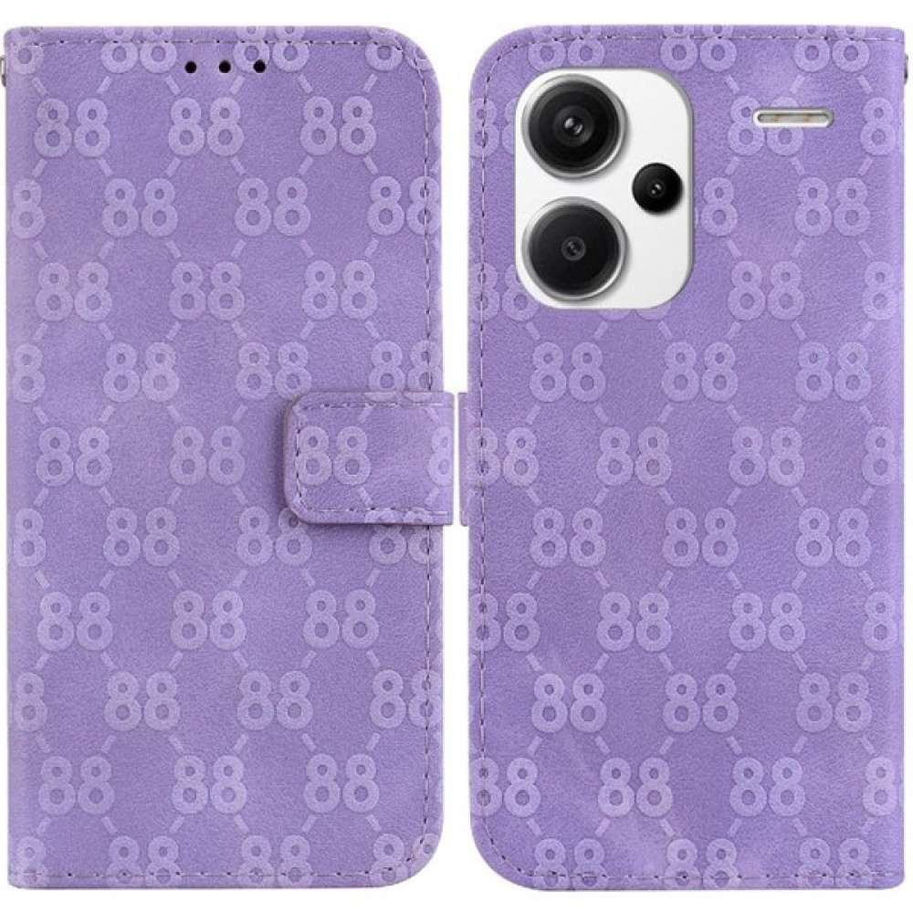 Manyi Mall Telefon Kılıfı Için Xiaomi Redmi Not 13 Pro Artı Pu Deri Kickstand Cüzdan 8 (Yurt Dışından) - Mor - Redmi Note 13 Pro Plus Cep Telefonu Kılıfı Fiyatı