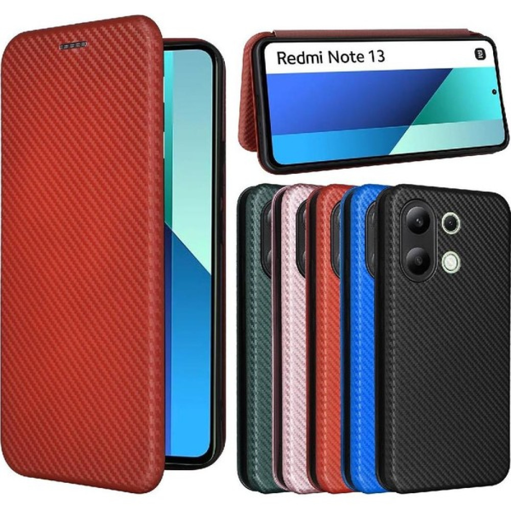 Manyi Mall Xiaomi Redmi Için Not 13 4g Manyetik Karbon Fiber Kart Ekleme (Yurt Dışından) - Kızıl - Redmi Note 13 4G Cep Telefonu Kılıfı Fiyatı