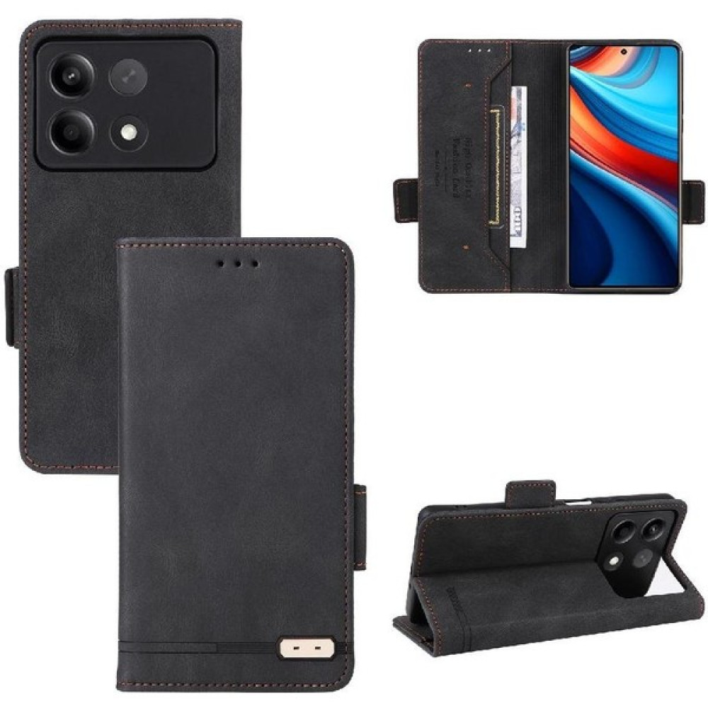 Manyi Mall Xiaomi Redmi Not 13 Pro Için Kılıf Kart Tutucu Kickstand ile Tam Folio (Yurt Dışından) - Siyah - Redmi Note 13 Pro Cep Telefonu Kılıfı Fiyatı