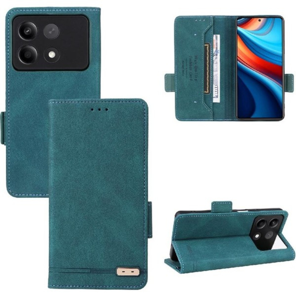 Manyi Mall Xiaomi Redmi Not 13 Pro Için Kılıf Kart Tutucu Kickstand ile Tam Folio (Yurt Dışından) - Yeşil - Redmi Note 13 Pro Cep Telefonu Kılıfı Fiyatı
