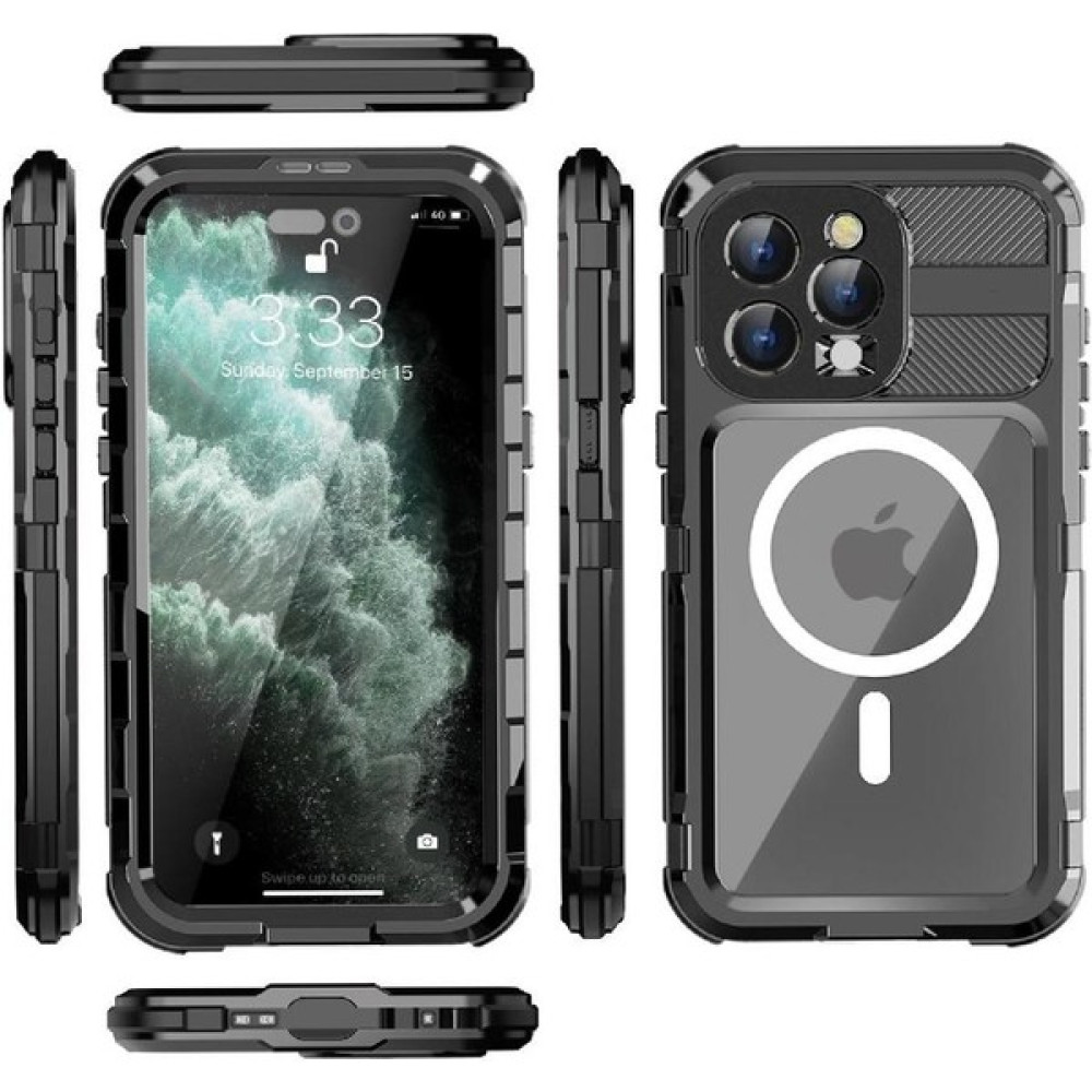Manyi Market Iphone 15 Için Kılıf Pro Max Su Geçirmez Dahili IP68 Su Geçirmez Tam Ekran (Yurt Dışından) - Siyah - iPhone 15 Pro Max Cep Telefonu Kılıfı Fiyatı