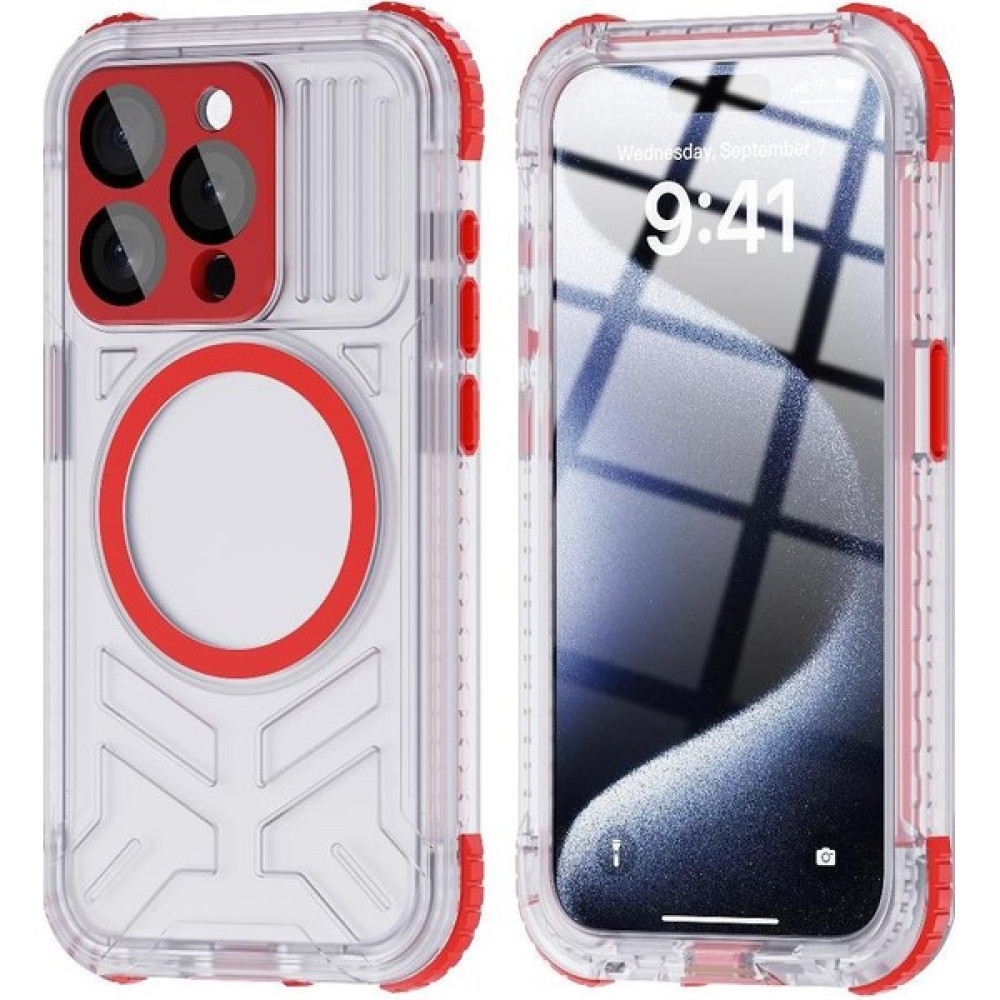 Manyi Market Iphone 15 Pro Max Ekran Koruyucu IP68 Su Geçirmez Tam 12FT (Yurt Dışından) - Kırmızı Cep Telefonu Kılıfı Fiyatı