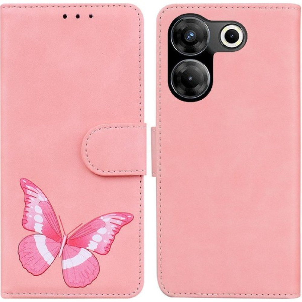 Manyi Market Tecno Camon 20 Pro 4g Için Kılıf Cüzdan Flip Folio Kapak Renk Baskılı Kart (Yurt Dışından) - Pembe Cep Telefonu Kılıfı Fiyatı