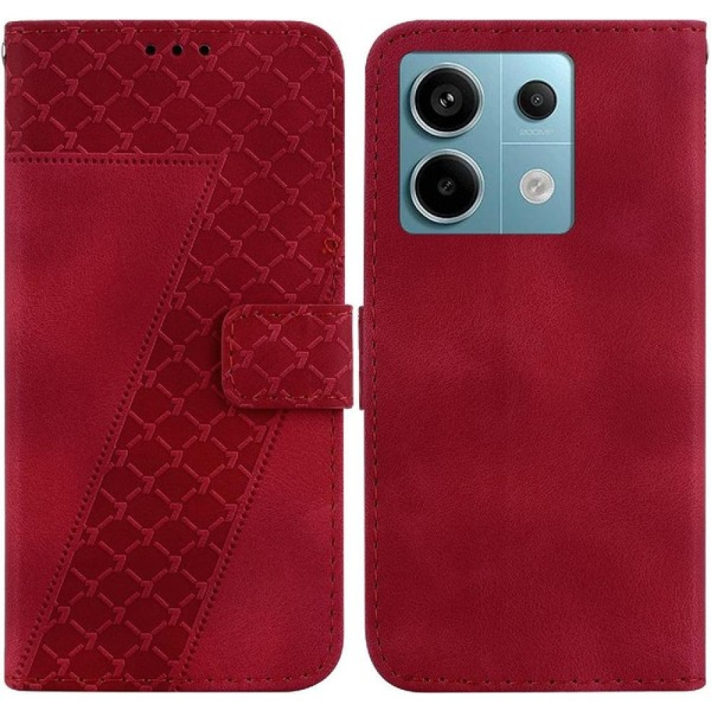 Manyi Market Telefon Kılıfı Için Xiaomi Redmi Not 13 Pro 5g Kabartmalı Desen Pu Deri (Yurt Dışından) - Kırmızı - Redmi Note 13 Pro 5G Cep Telefonu Kılıfı Fiyatı