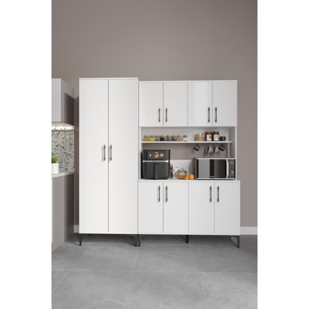 Mapa Home Living Plain Metal Ayak Metal Kulp Kahve Köşesi 10 Kapaklı Çok Amaçlı Dolap PLA10190 - Beyaz Gardrop & Dolap Fiyatı
