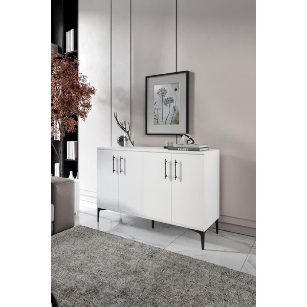 Mapa Home Living Plain Metal Ayak Metal Kulp PLA4120 Konsol Beyaz - 120 x 40 x80 cm Konsol Mobilya Fiyatı