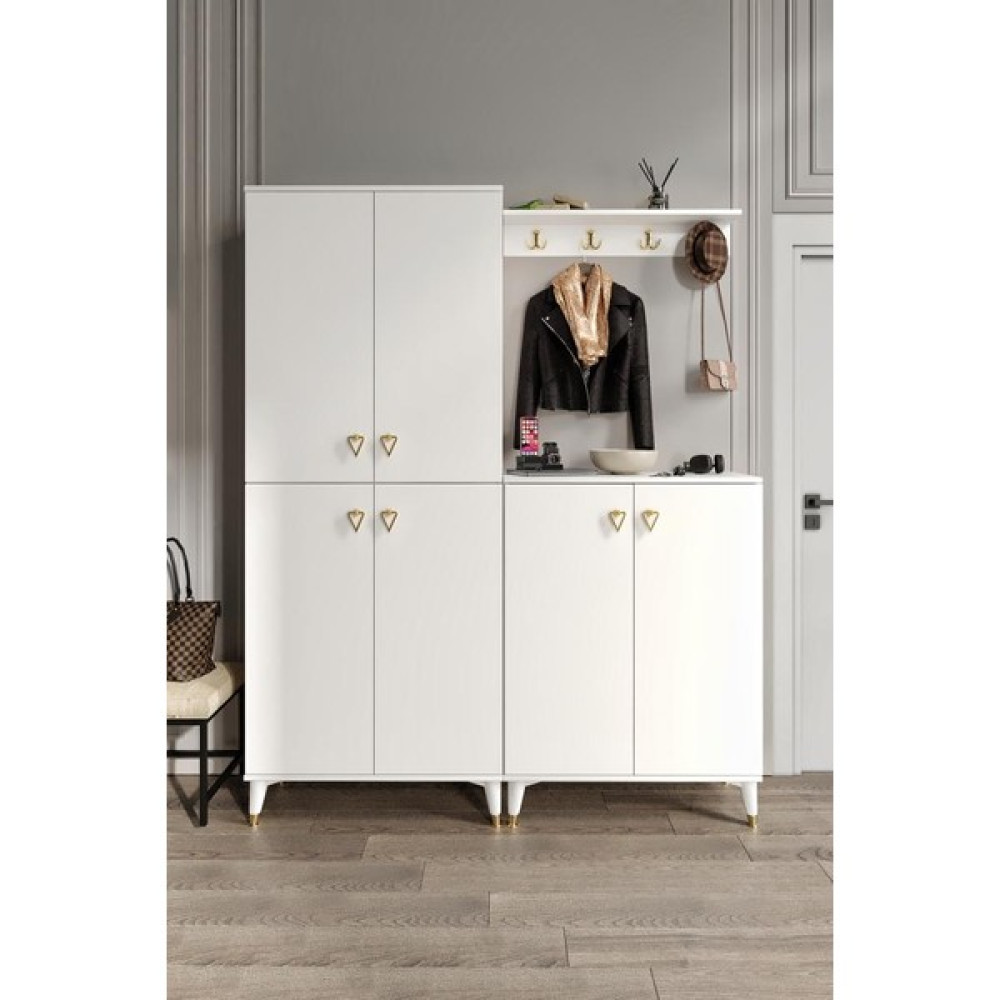 Mapa Home Living Simple PRT6190 Portmanto Vestiyer Beyaz Gold Portmanto Fiyatı