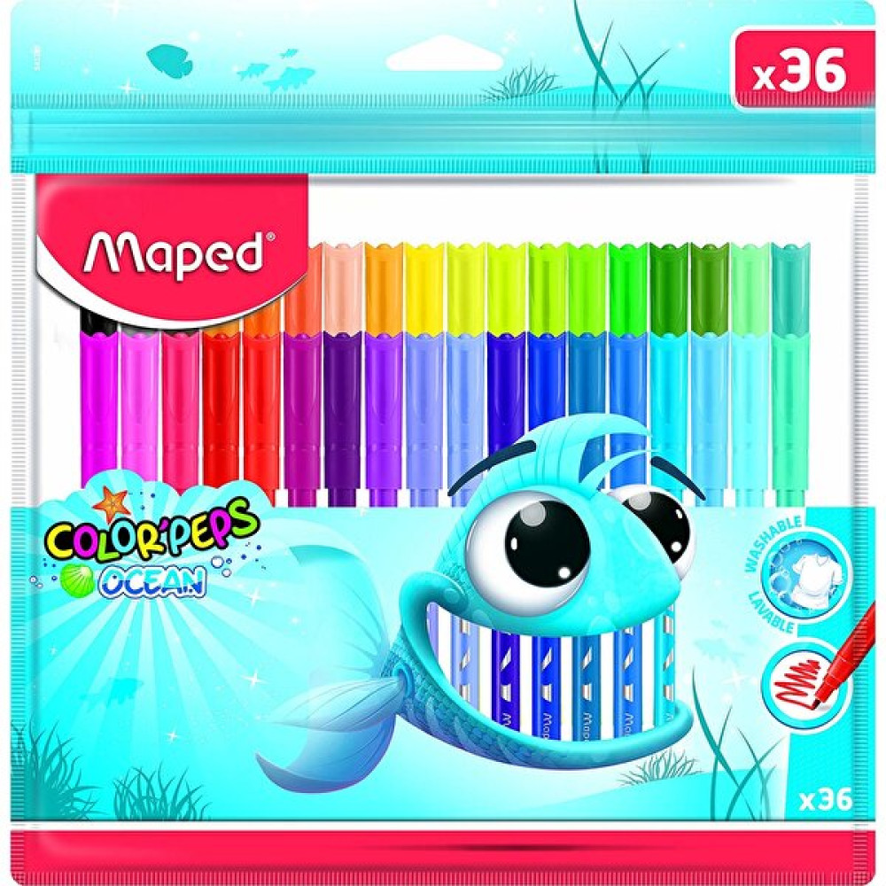 Maped Color Peps Yıkanabilir 36'Lı Keçeli Kalem - 36 Adet Keçe Uçlu Kalem Fiyatı