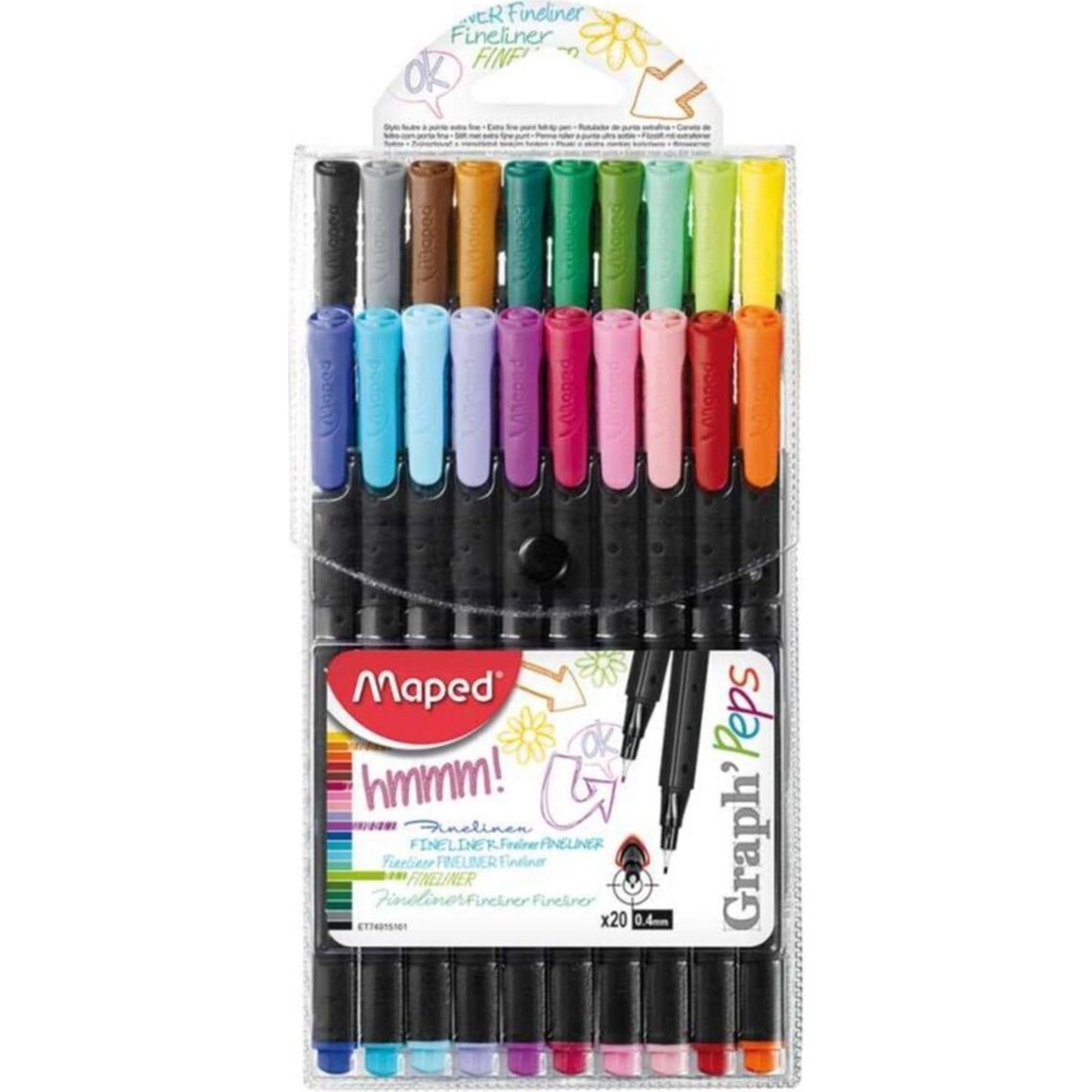 Maped Fineliner Keçe Uç Kalem Extra Fine 0.4Mm 20 Renk Askılı Paket 3154147491515 Kalem & Yazı Gereçleri Fiyatı