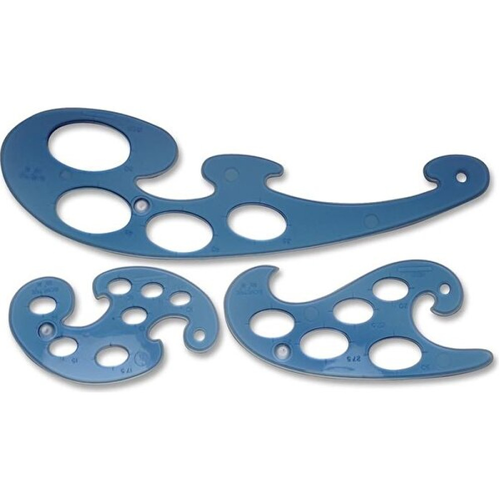 Maped Helix 3'lü Pistole Cetvel Takımı French Curves X21561 Cetvel Fiyatı