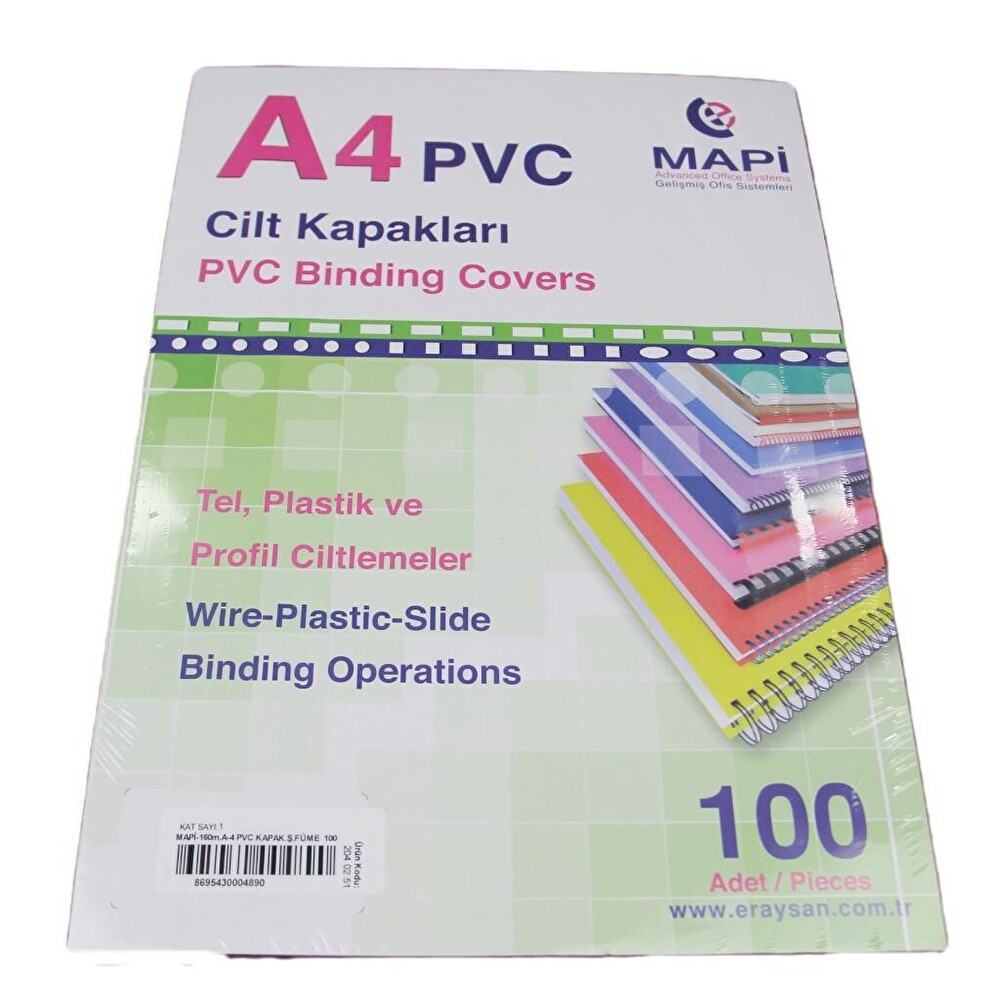 Mapi A4 Cilt Kapak 160 Mic 100lü Füme Ofis Malzemeleri Fiyatı