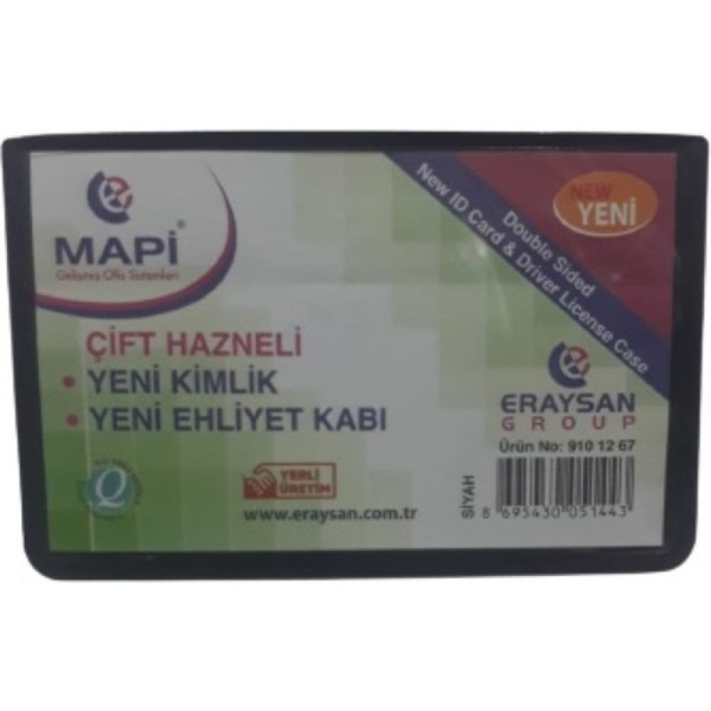 Mapi Çift Hazneli Ehliyet Kimlik Kabı Beyaz Plastik Kart Malzemeleri Fiyatı
