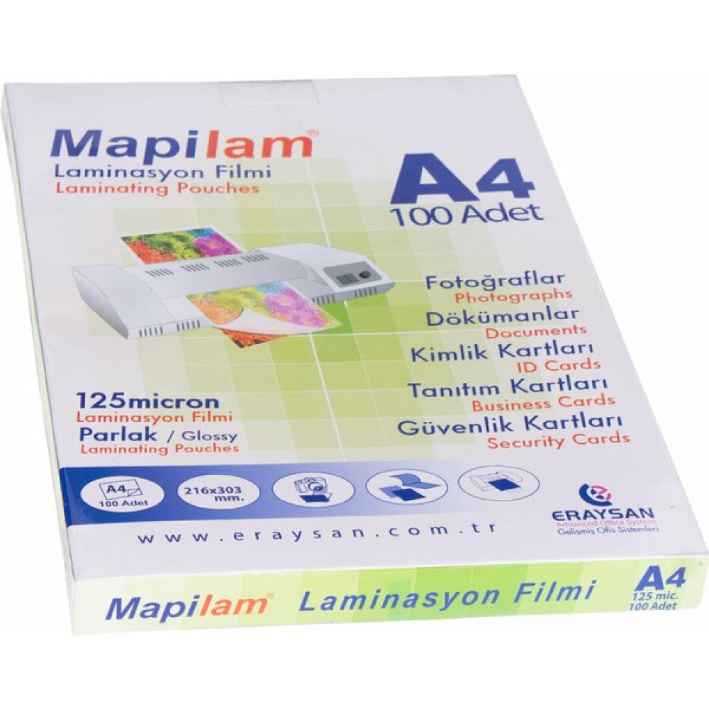 Mapi Laminasyon Filmi A4 125 Micron 100 Lü 1021204 0625 Laminasyon Sistemi Fiyatı