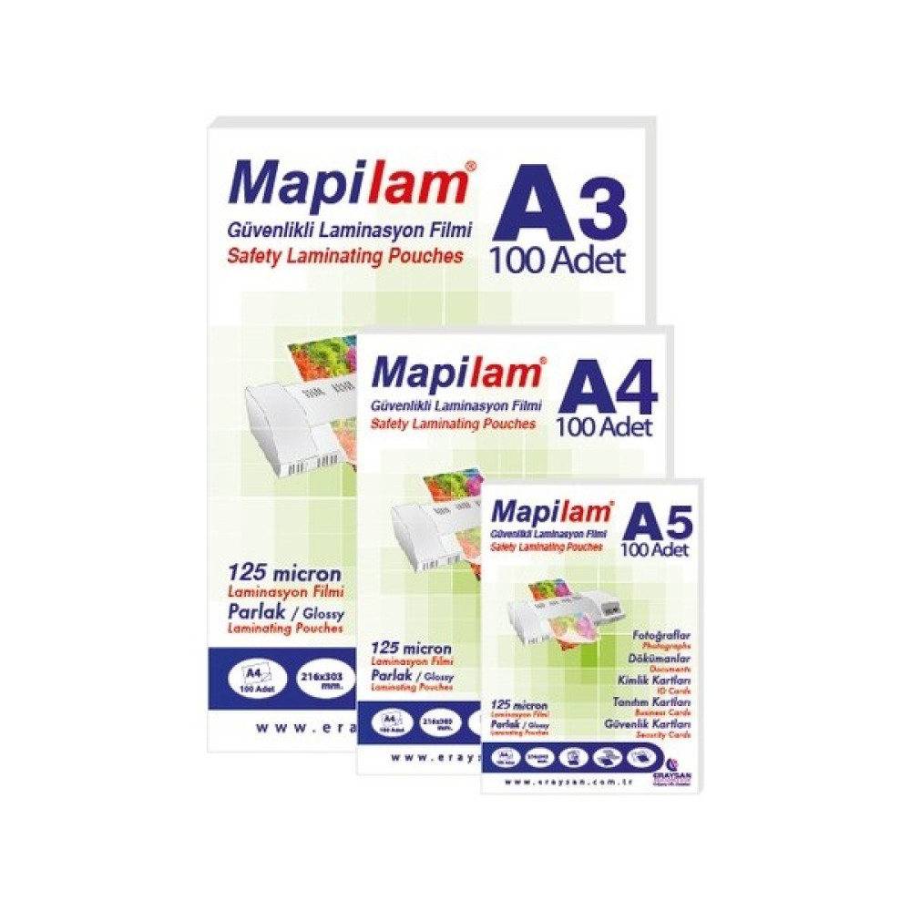 Mapi Mapilam 125 Mic A3 Parlak Laminasyon Filmi 5 Adet Laminasyon Sistemi Fiyatı
