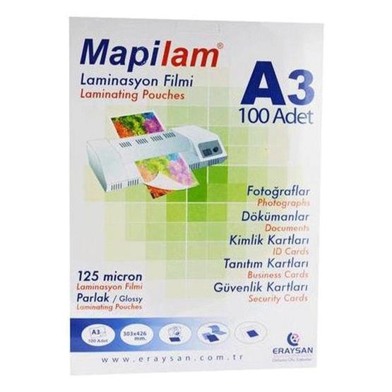 Mapilam 125 Micron A3 Parlak Laminasyon Filmi Laminasyon Sistemi Fiyatı