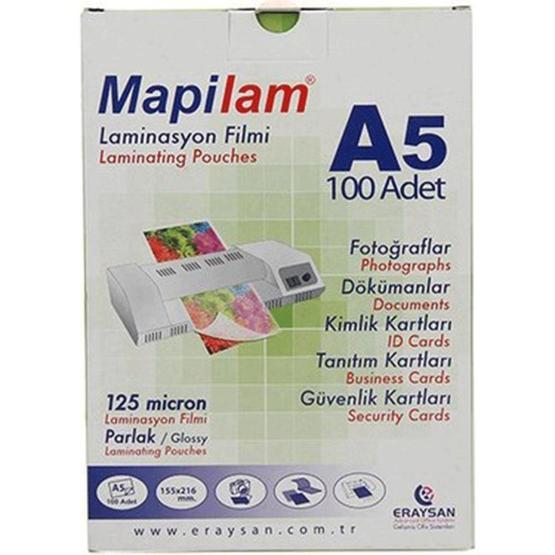 Mapilam 125 Micron A5 Parlak Laminasyon Filmi Laminasyon Sistemi Fiyatı