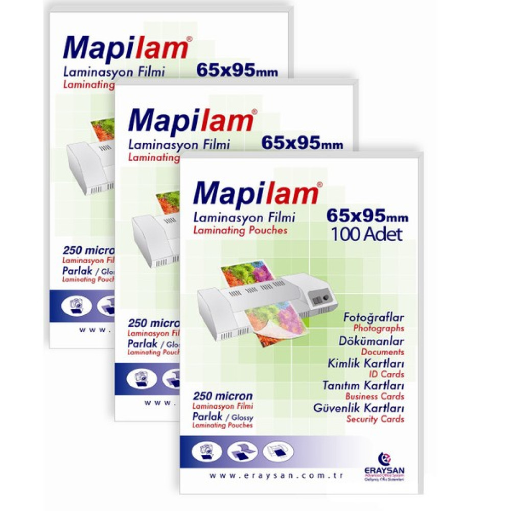 Mapilam 250 Mic Id 65 X 95 Mm Parlak Laminasyon Filmi Laminasyon Sistemi Fiyatı
