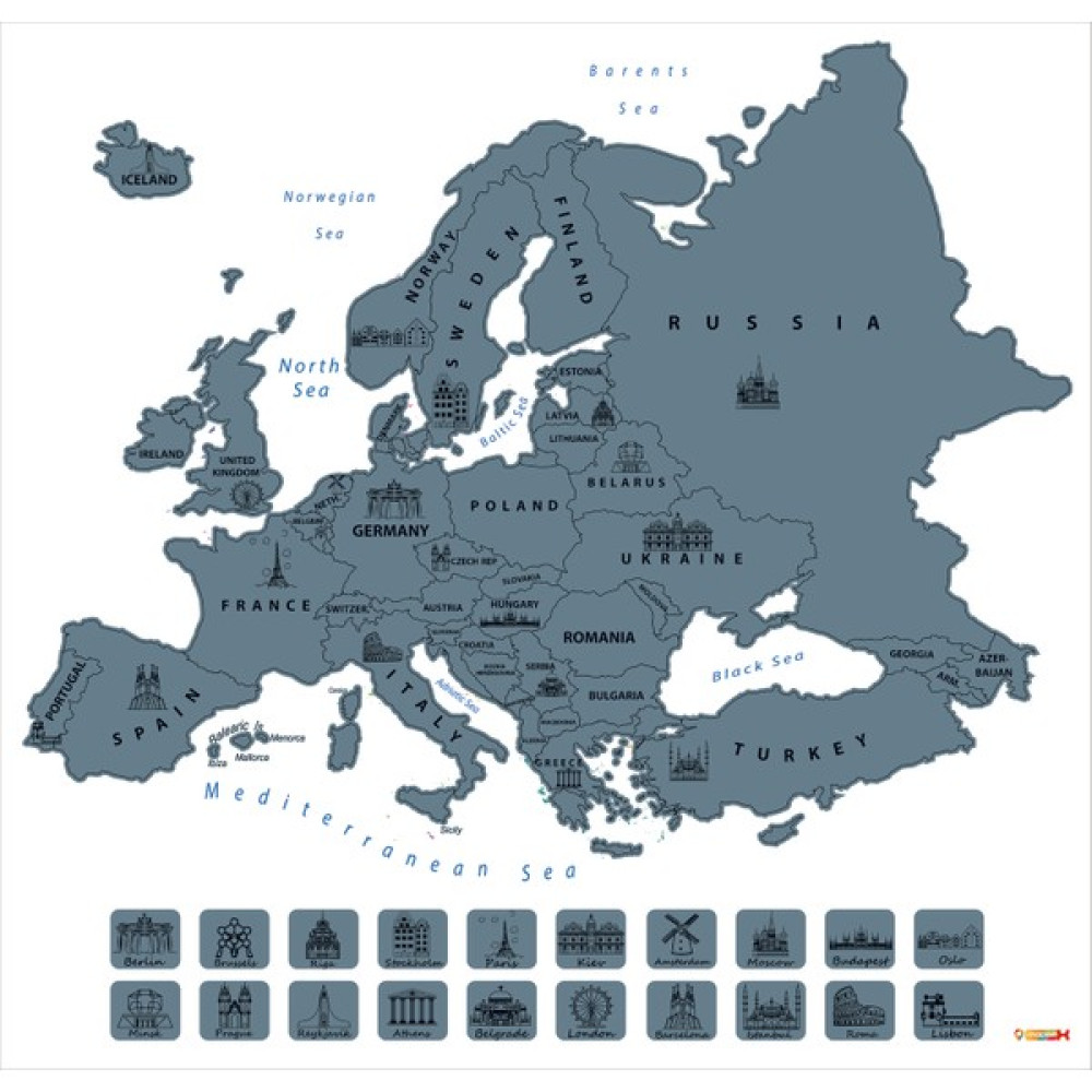 Mapofx Gez - Kazı Harita - Kazınabilir Avrupa Haritası - Scracth Map Harita & Küre Fiyatı