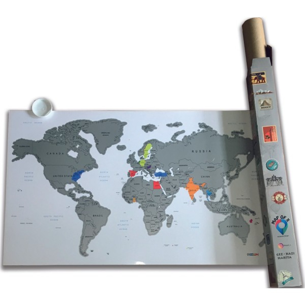 Mapofx Gez-Kazı Harita - Kazınabilir Dünya Haritası Harita & Küre Fiyatı