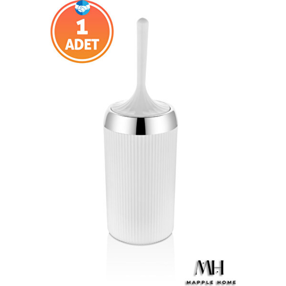 Mapple Home Beyaz Yumuşak Silikon Tuvalet Fırçası Krom Kaplama Akıllı Kapak Soft Toilet Brush Klozet Fırçası Fiyatı