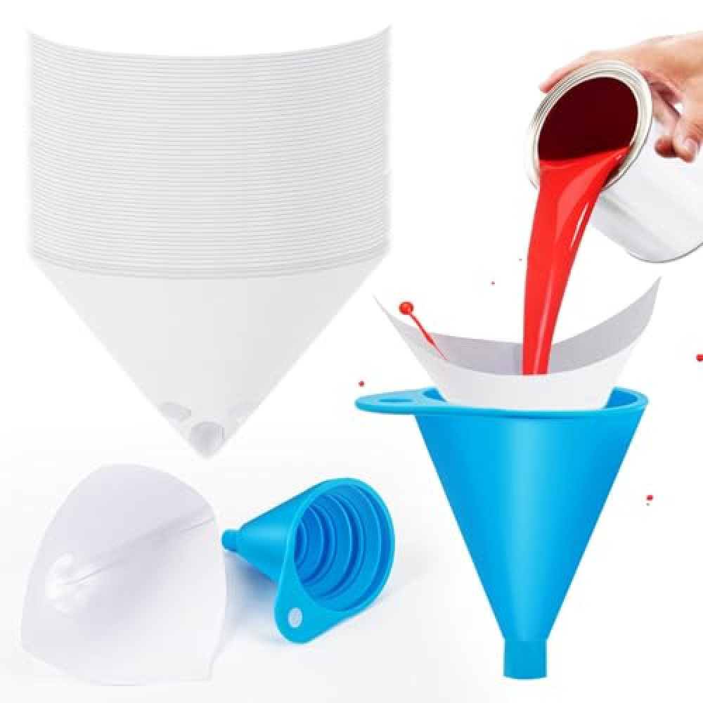 MAQIHAN 75 Paint Strainers Paper Cone - Paint Mixing Cup Strainer Fine Mesh Filters Funnel Filter Disposable Spray Gun Sprayer Accessories Automotive Body Repair Paint Tools & Equipment（with 1 Funnel） Car Paints Fiyatı