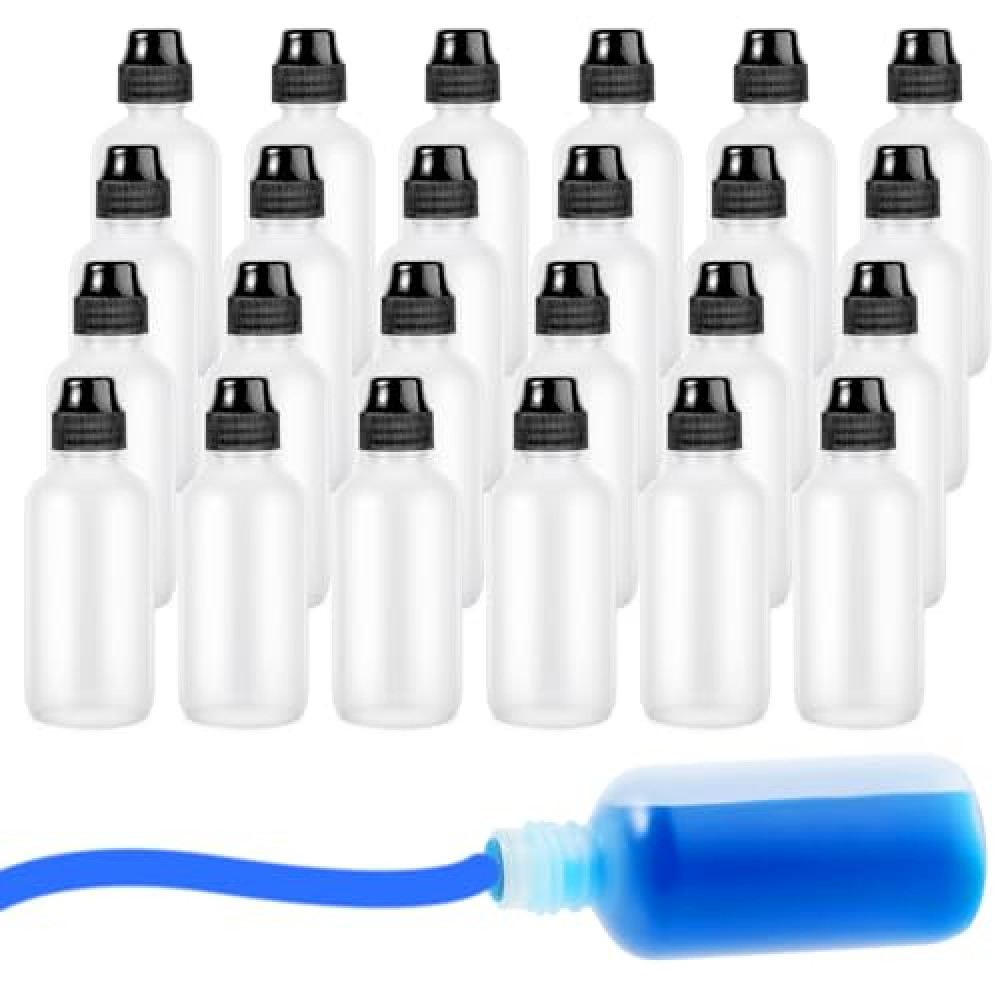 MAQUITA 24 Pieces Empty 2 Ounce Paint Daubers bottles Marker Bottle Handy Sponge Tip Paint Dabbers Bottles Refillable Squeeze Bingo Daubers for Graffiti Art Wooden Boards Cloth Crafts