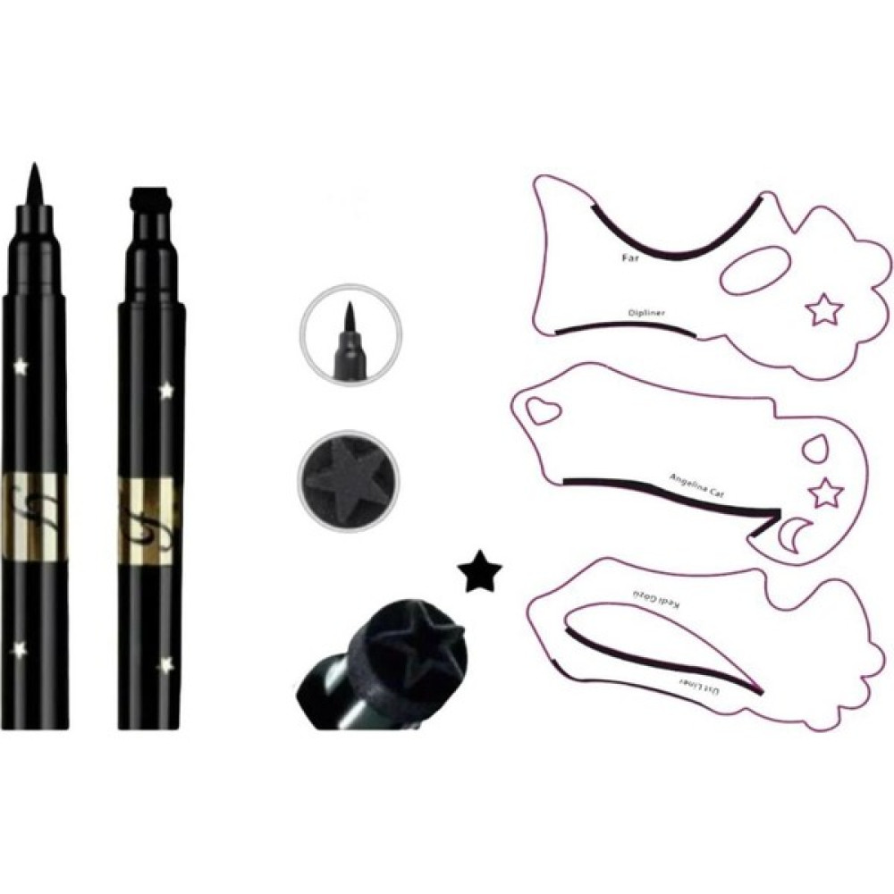 Maqya Kozmetik Maqya Cosmetics Çift Uçlu Yıldız Eyeliner Baskılı Kalem Ve Eyeliner Çekme Aparatı Eyeliner Fiyatı