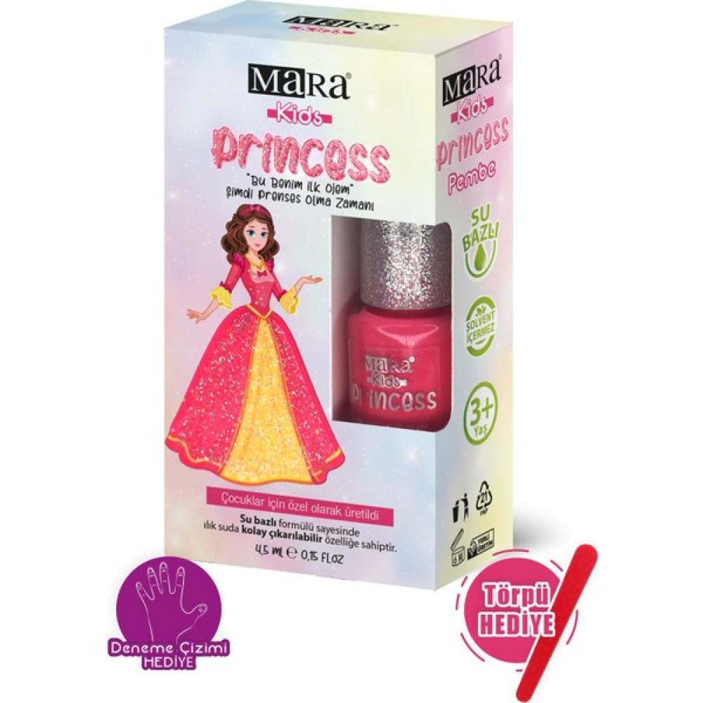 Mara Princess Yıkanabilir Su Bazlı Çocuk Ojesi - Pembe + Törpü Oje Fiyatı