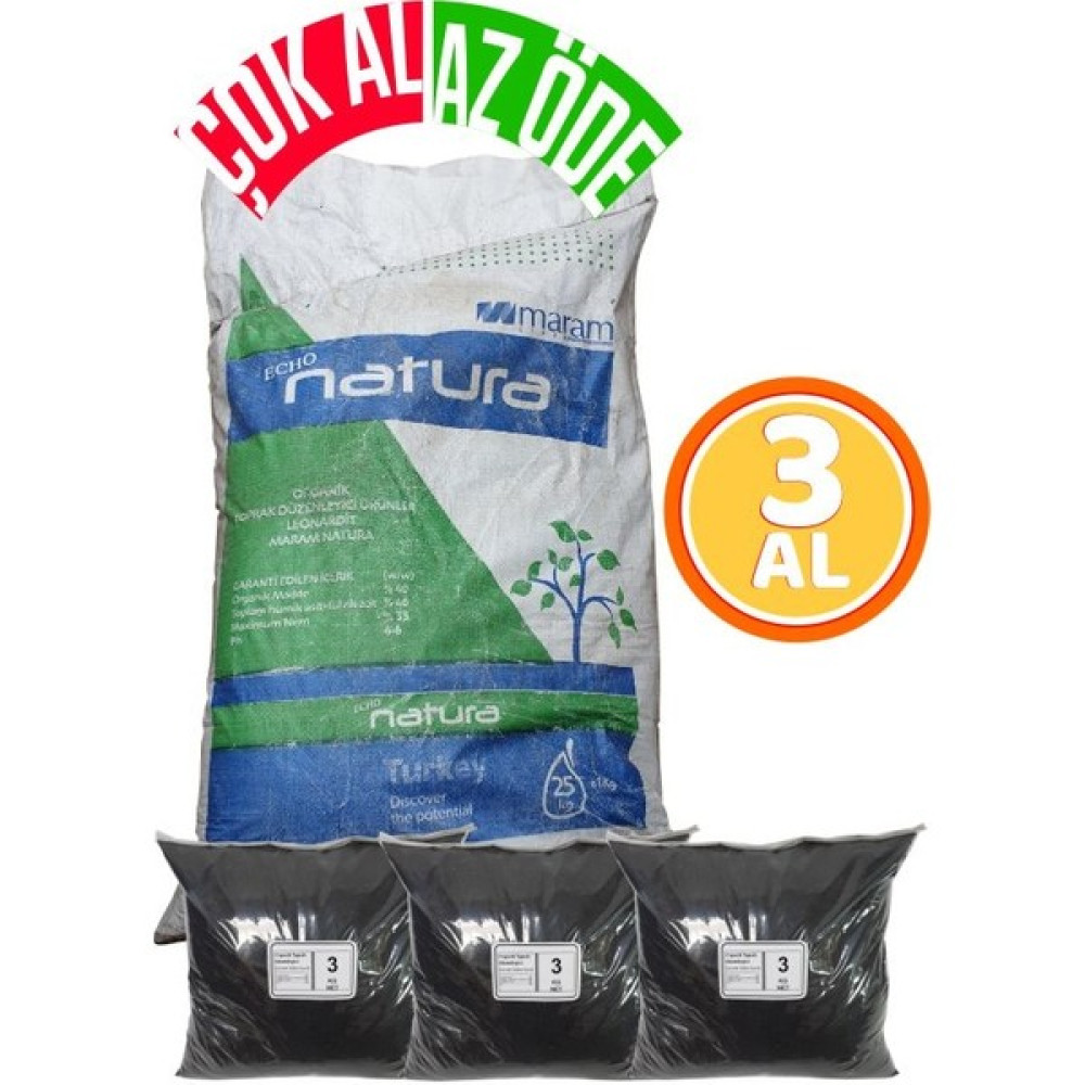 Maram Leonardit Toprak Düzenleyici Echo Natura 3kg 3 'lü Paket Bitki Fiyatı
