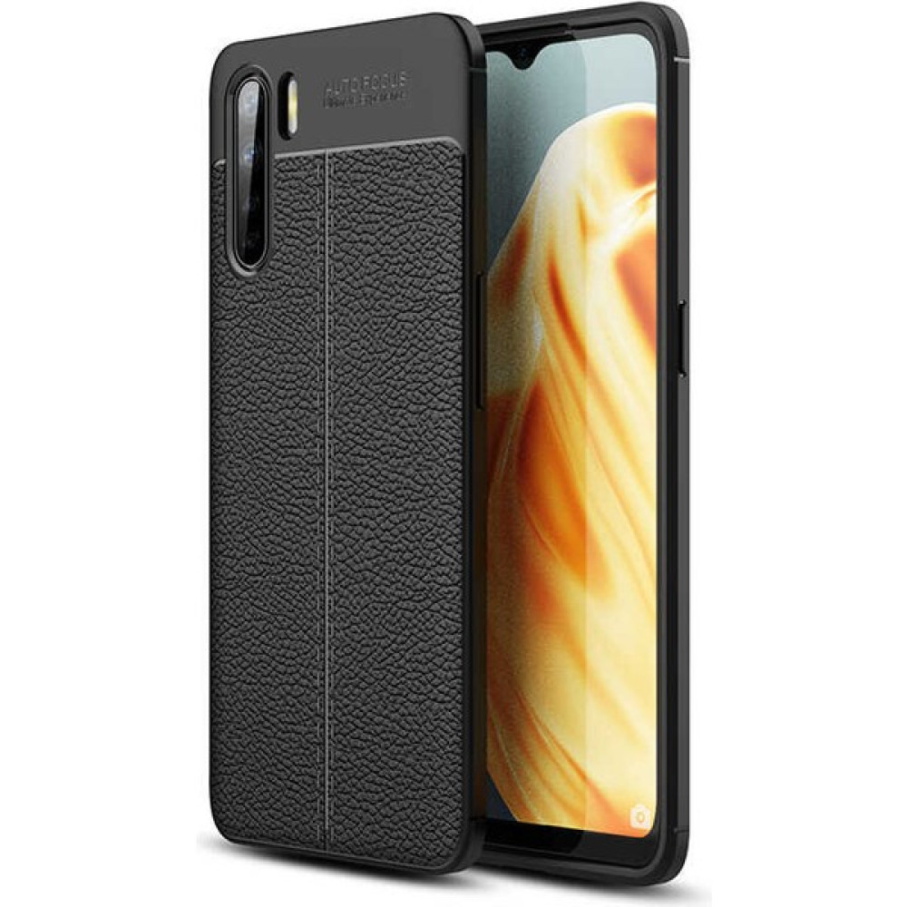 Marbil Bilişim Oppo Reno 3 Deri Görünümlü Silikon Kılıf - Siyah Cep Telefonu Kılıfı Fiyatı