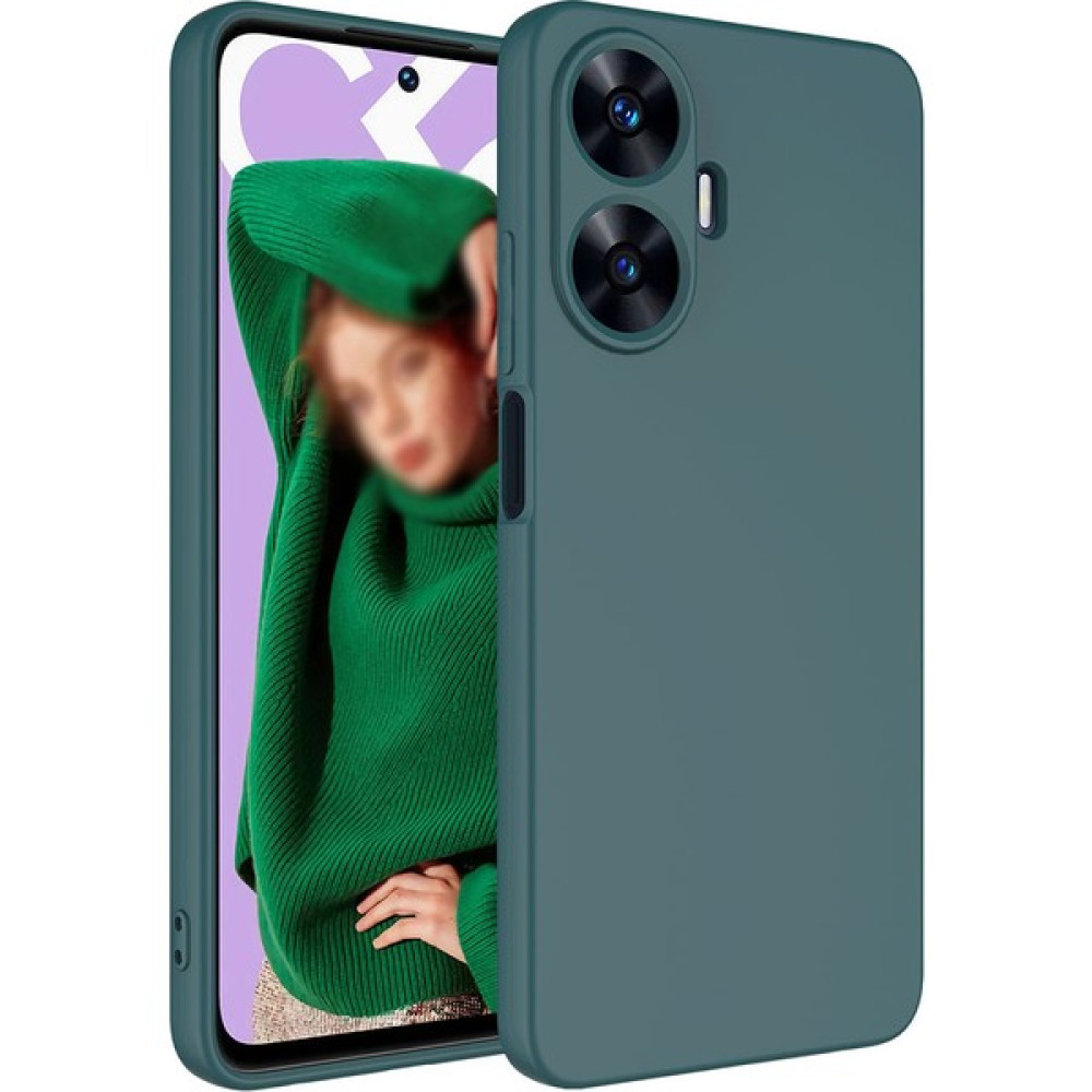 Marbil Bilişim Realme C55 Kadife Iç Yüzeyli Mat Kılıf - Koyu Yeşil Cep Telefonu Kılıfı Fiyatı