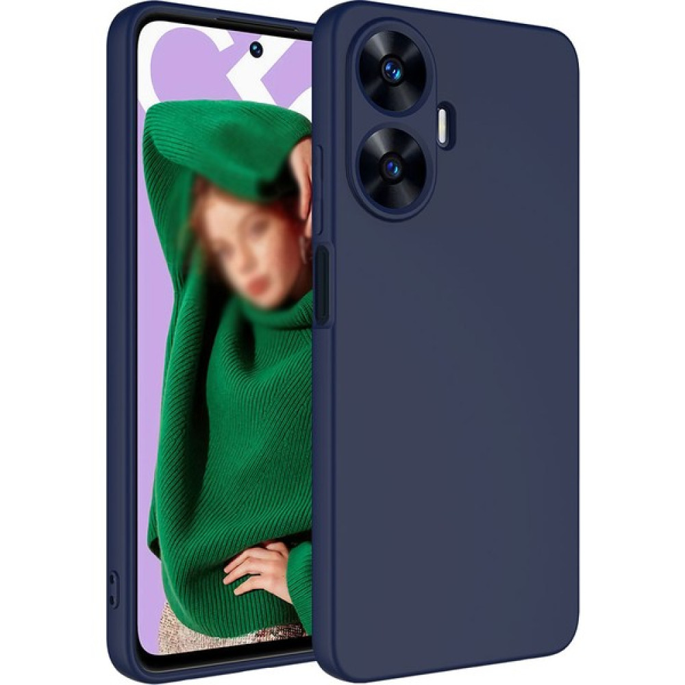 Marbil Bilişim Realme C55 Kadife Iç Yüzeyli Mat Kılıf - Lacivert Cep Telefonu Kılıfı Fiyatı
