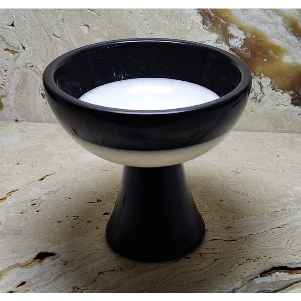 Marble Center Mermer Şekerlik 15CM Doğaltaş Siyah - Beyaz Sunumluk Kase Fiyatı
