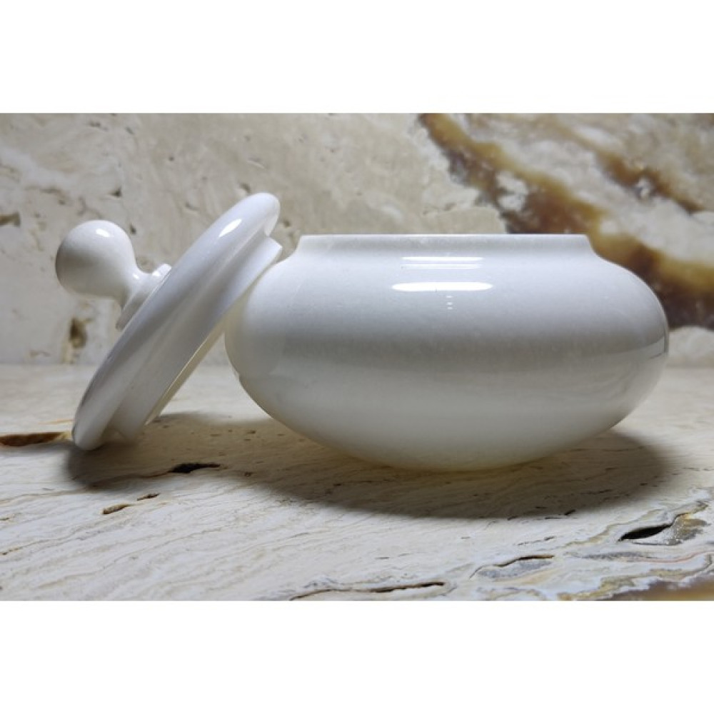 Marble Center Mermer Şekerlik Taş İkramlık 15 cm - Beyaz Kase Fiyatı