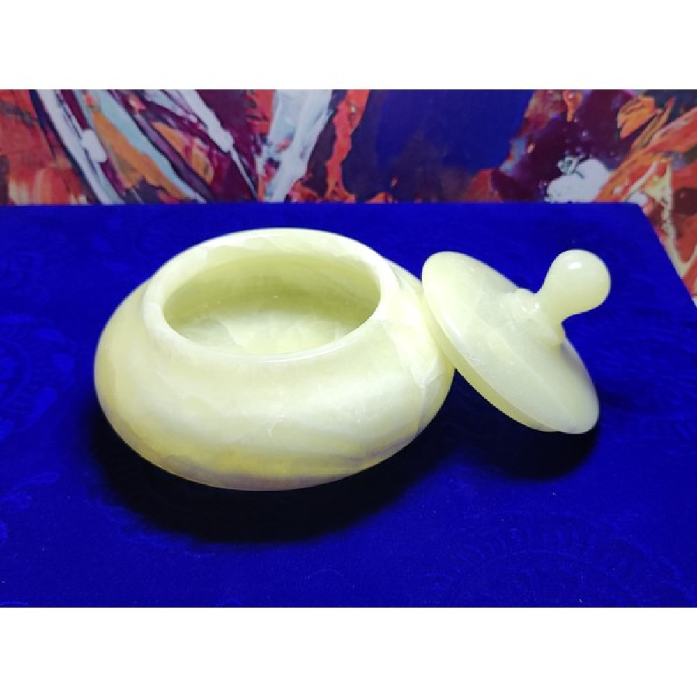 Marble Center Mermer Şekerlik Taş İkramlık 15 cm - Krem Rengi Kase Fiyatı