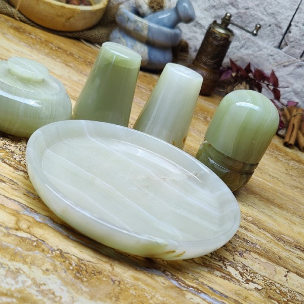 Marble Center Mermer Tuzluk Biberlik Baharatlık Seti Doğaltaş Baharat Setleri & Baharatlıklar Fiyatı