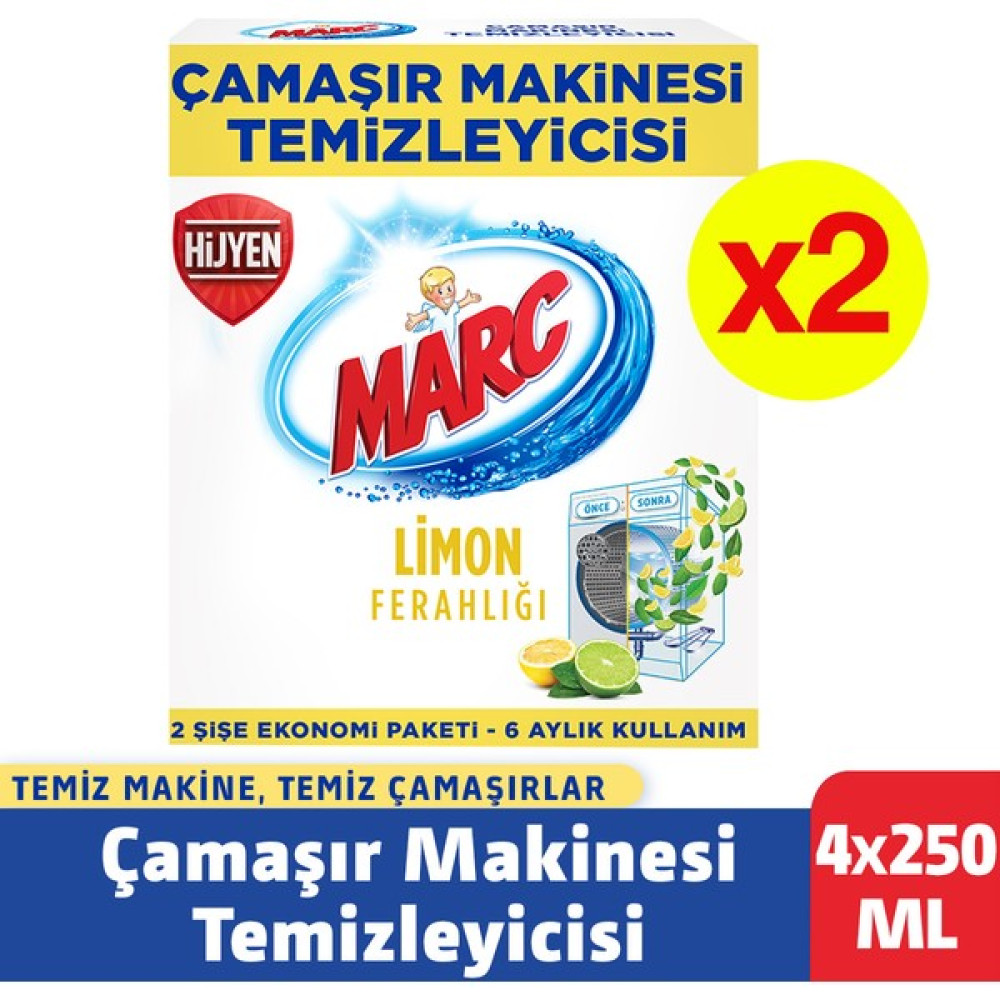 Marc Çamaşır Makinesi Temizleyici Limon Ferahlığı 250 ml x 4'lü Temizlik Malzemeleri Fiyatı