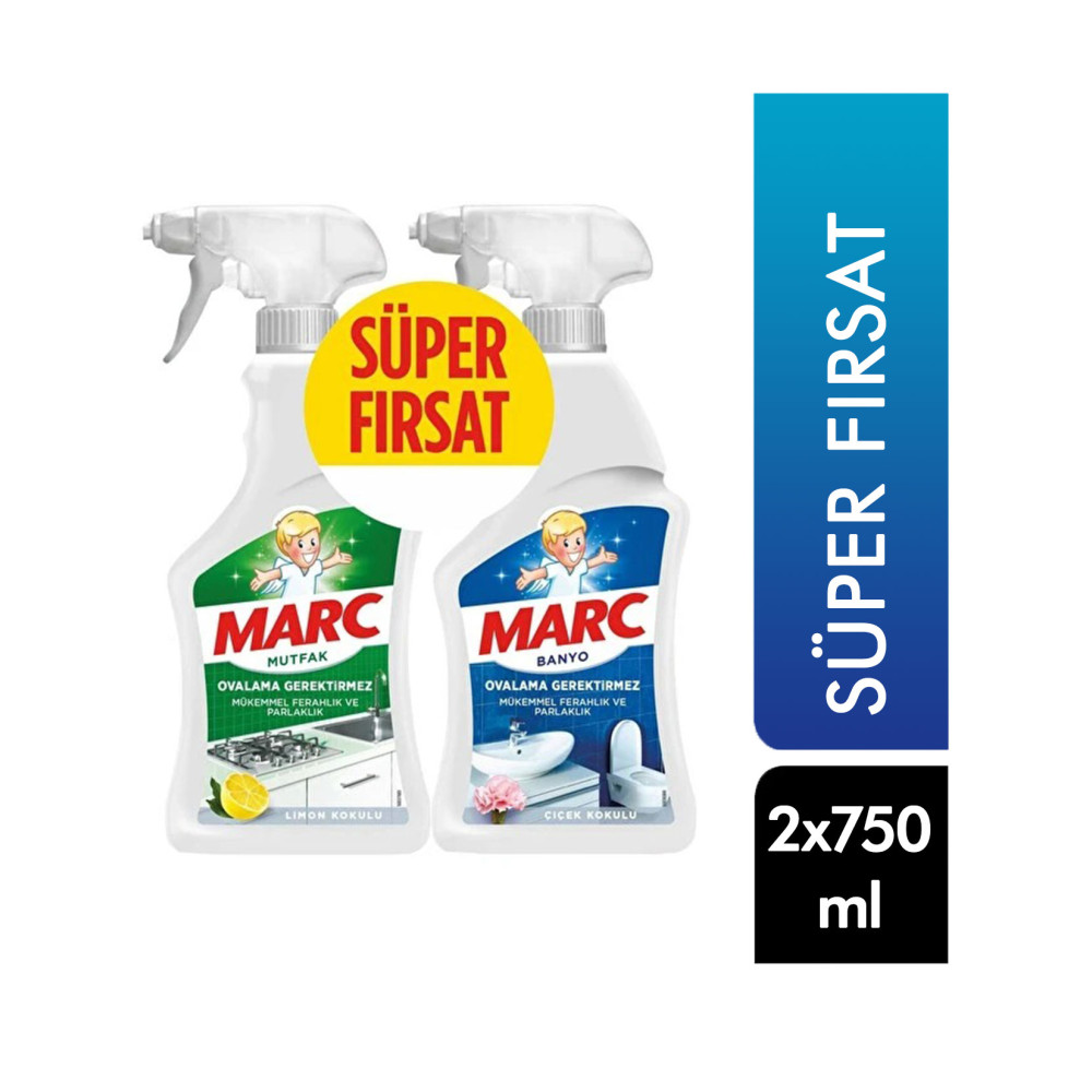 Marc Yüzey Temizleyici 750 Mutfak + 750 ml Banyo Parlatıcı ve Temizleyiciler Fiyatı