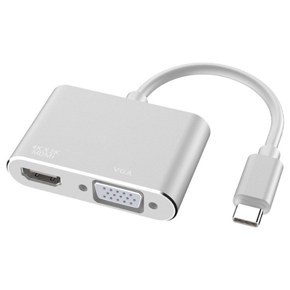 Marcador Ally Multiport USB Type C To Hdmi+Vga Hub Çevirici Adaptör - Gümüş Bilgisayar Çevirici ve Adaptörü Fiyatı