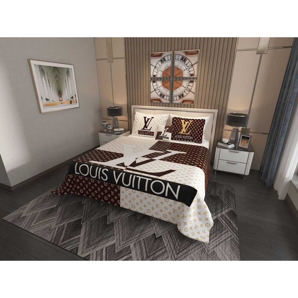 Marcalanya Çift Kişilik Pike Takımı Pamuklu Kumaş Jakar Dokuma Kapitone Dikişli 3D Dijital Baskılı 7 Parça-Lüks Duvet Cover Set Model - Kahverengi Pike & Pike Takımı Fiyatı