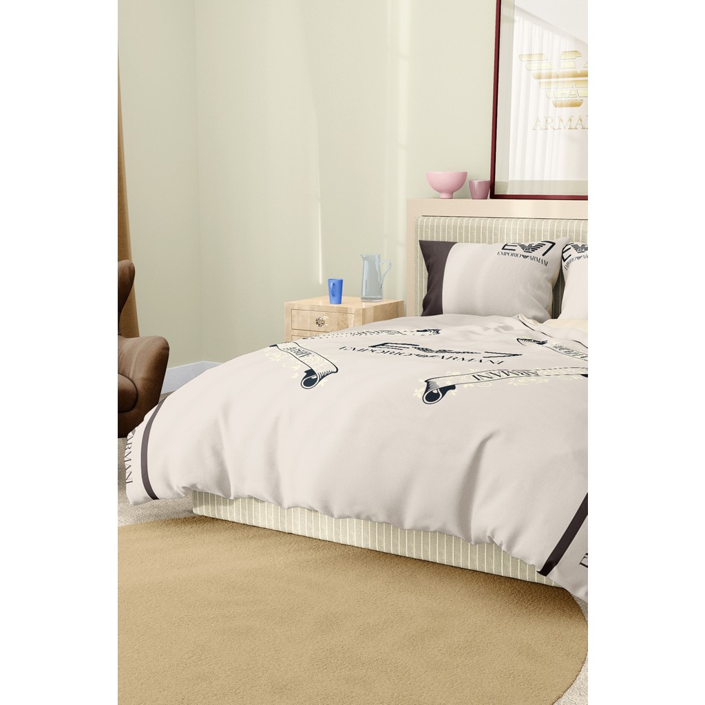 Marcalanya Nevresim Takımı Çift Kişilik Pamuklu Saten Kumaş 6 Parça 3D Dijital Baskı Duvet Cover Set Model No: - Beyaz - 200 x 220 cm Nevresim Takımı Fiyatı