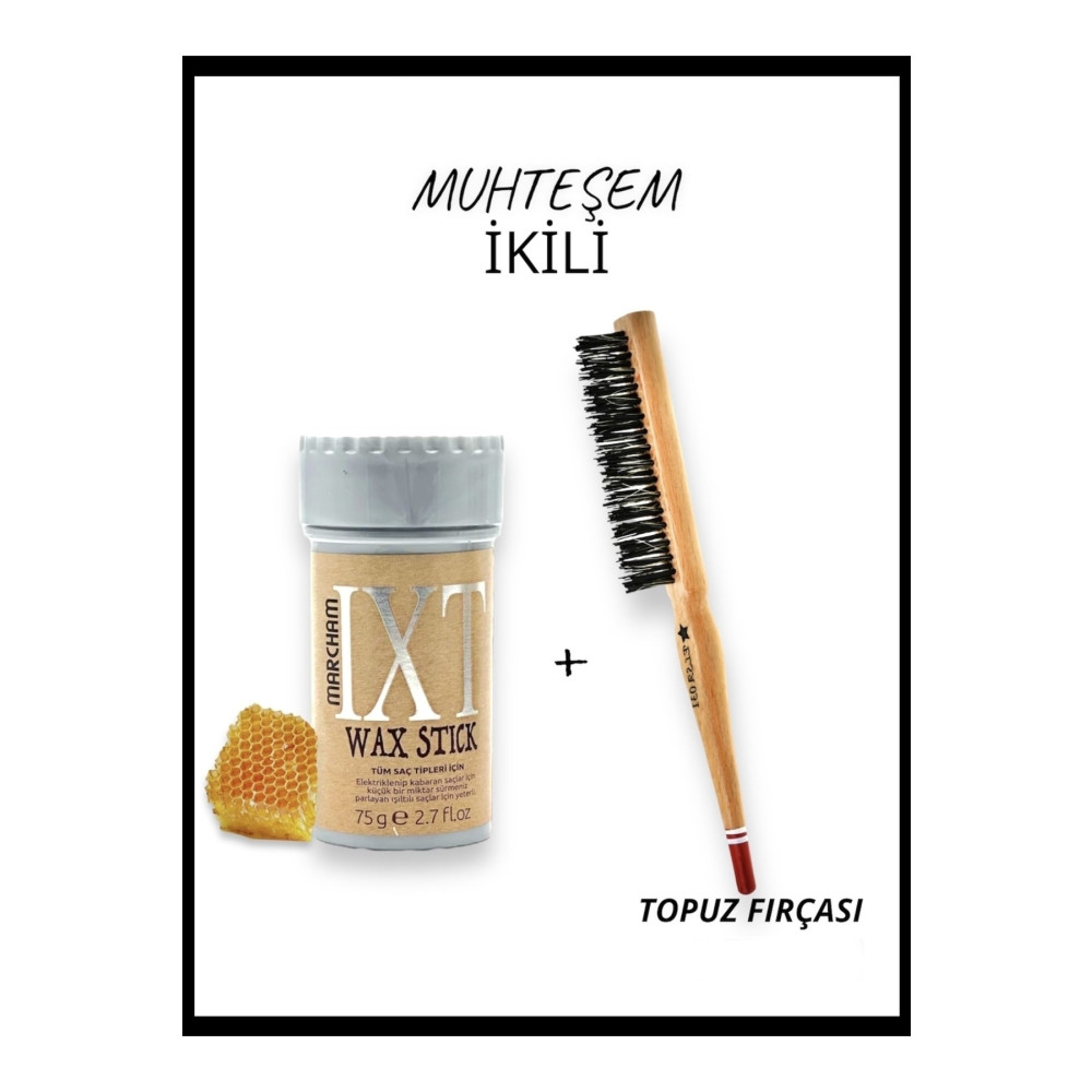 Marcham Hair Wax Stick 75gr - Saç Sabitleyici BERBERSTICKWAX + Kırmızı Uçlu Topuz Fırçası 031 Saç Şekillendirici Krem Fiyatı
