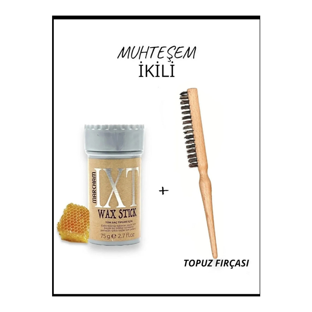 Marcham Hair Wax Stick 75gr - Saç Sabitleyici Berberstıckwax Kırmızı Uçlu Topuz Fırçası Saç Şekillendirici Krem Fiyatı