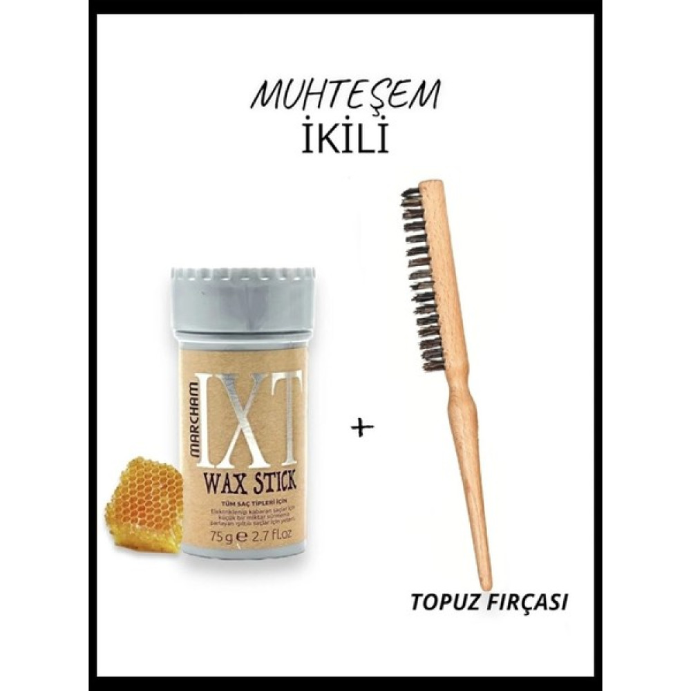 Marcham Hair Wax Stick 75GR - Saç Sabitleyici Berberstıckwax Topuz Fırçası - Renkli Saç Şekillendirici Krem Fiyatı