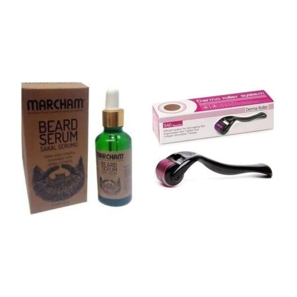 Marcham Sakal Serumu 50ML +Drs 540 Iğneli Skin Derma Roller 05MM Cilt ve Yüz Bakımı Fiyatı