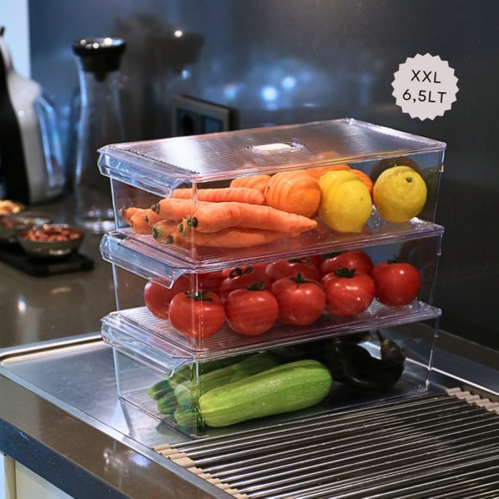 Marcie's 3'lü Xxl Buzdolabı Düzenleyici Set 6,5 Lt Kapaklı Dolap Içi Organizer Saklama Kapları Fiyatı